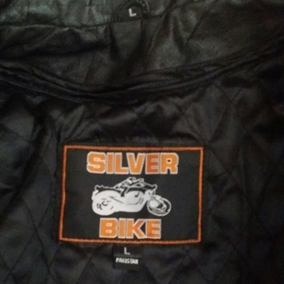 Vintage 80s Silver Bike Leather Motorcycle Jacket - Picture 7 of 8